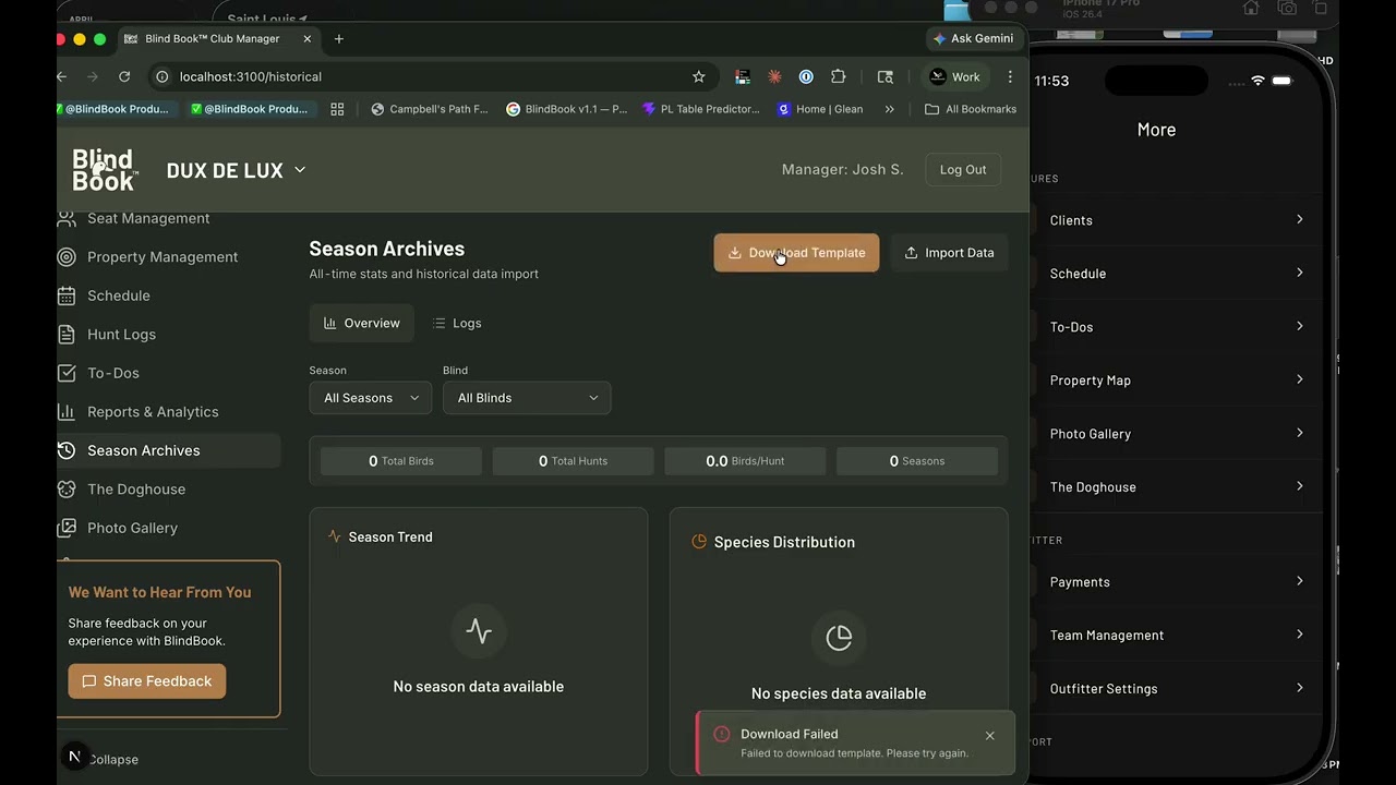 BlindBook for Clubs &mdash; Full Platform Demo (Phase 2)