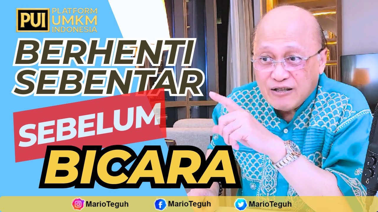 BERHENTI SEBENTAR SEBELUM BICARA - MARIO TEGUH SUCCESS VIDEO