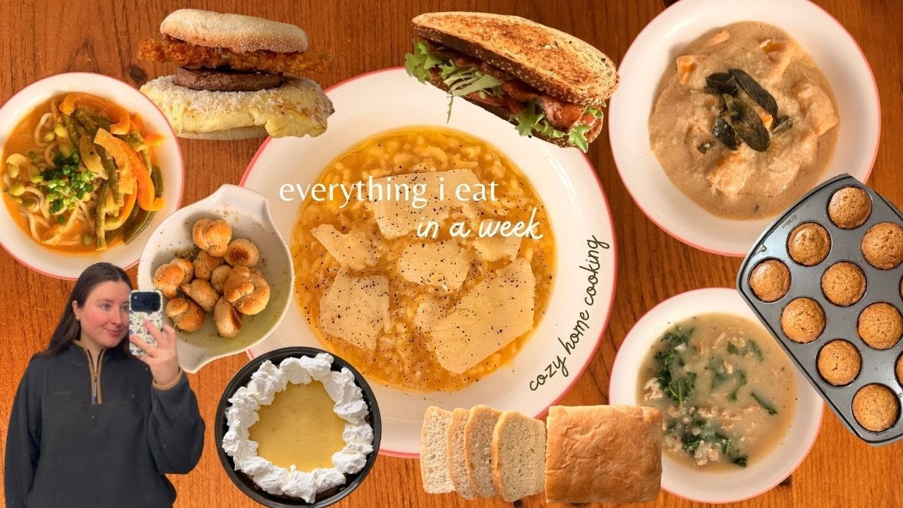 what I eat in a week as a veggie girly that eats chicken *cozy, nourishing meals*