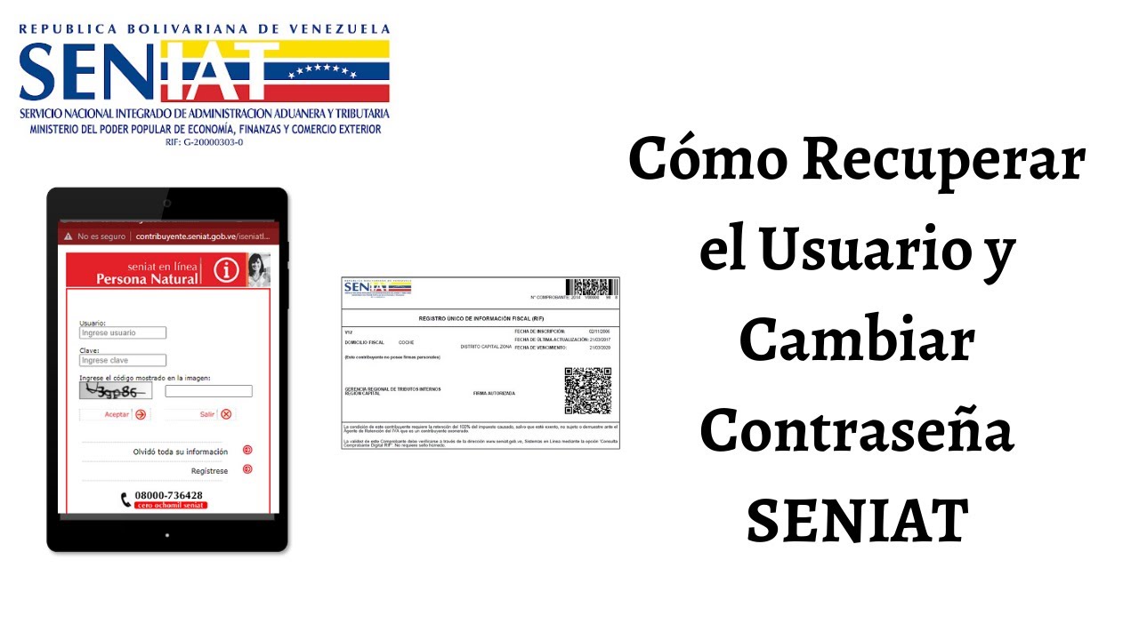 Cómo Recuperar Usuario y Clave SENIAT. 2023. CARALBERZ