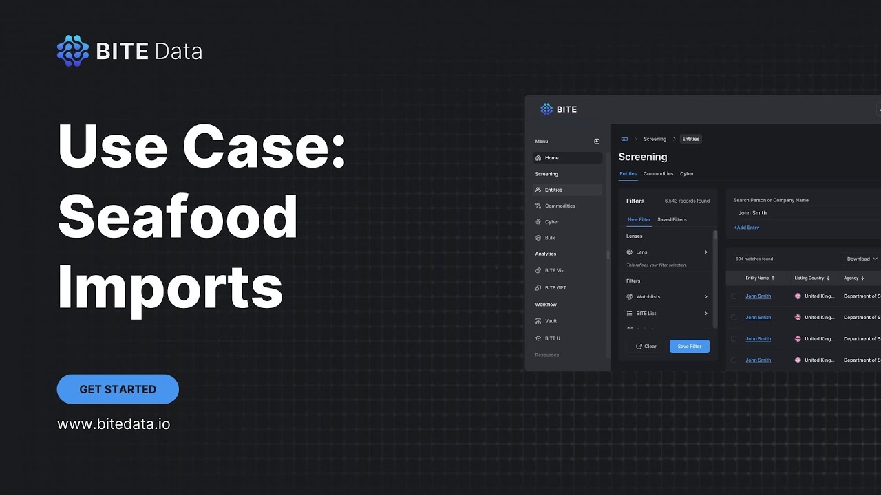 BITE Use Case: How can I screen my seafood imports?