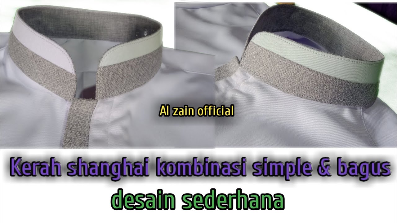 Cara membuat kerah shanghai kombinasi sederhana || mudah dan cepat