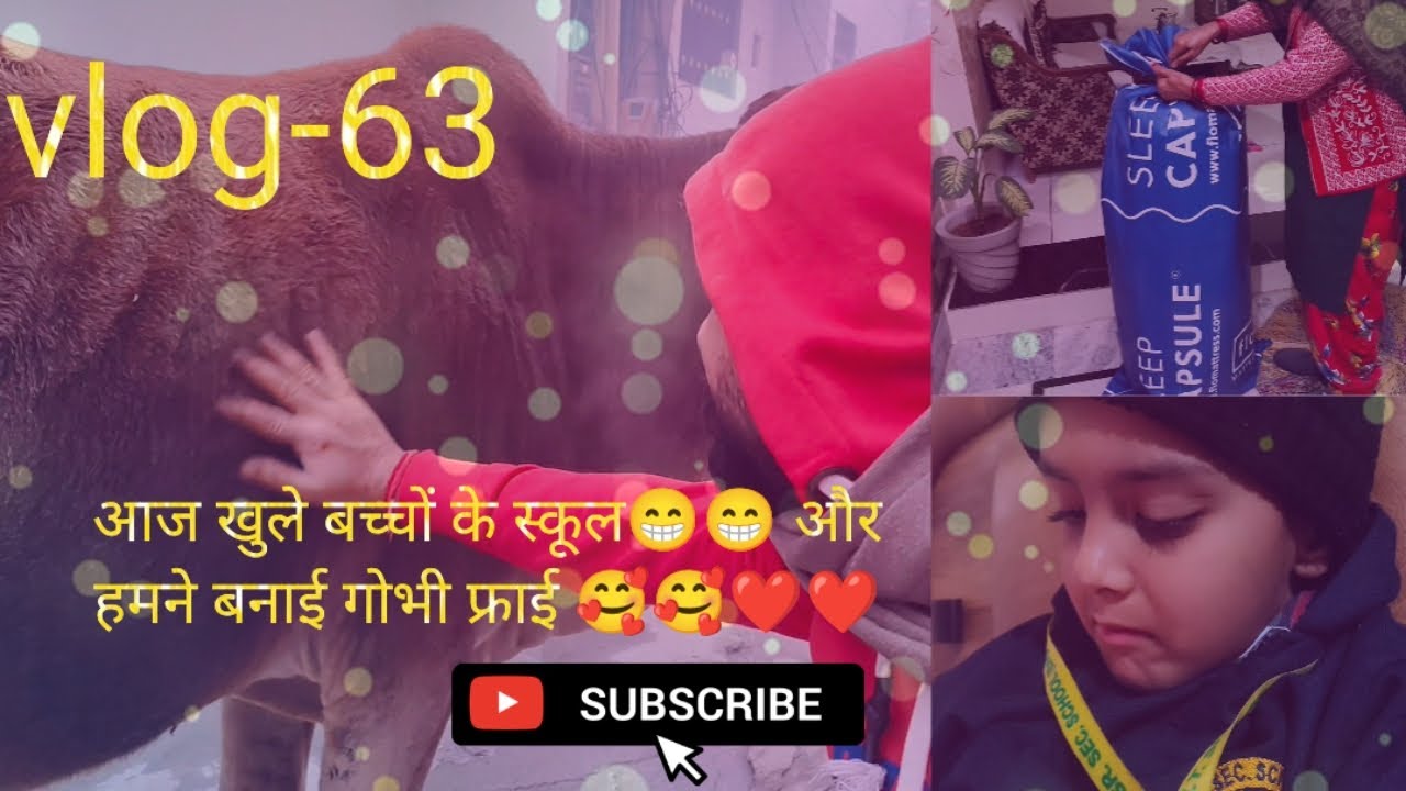 Vlog-63 आज बच्चों के खुल गए स्कूल 🥰🥰और हमने बनाई गोभी फ्राई 😁😁😁@kapilmanguvlog 