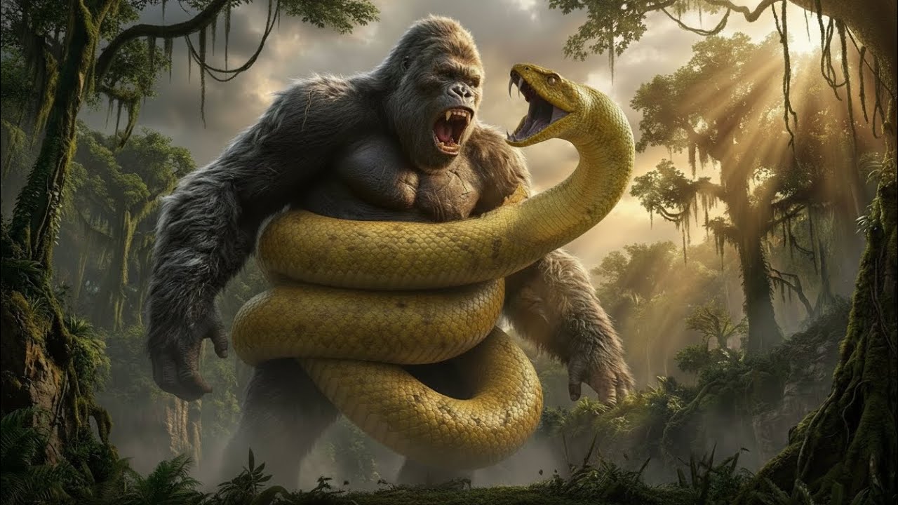Titanoboa vs King Kong – Heroic Girl Saves the City | Epic 4K Monster Battle