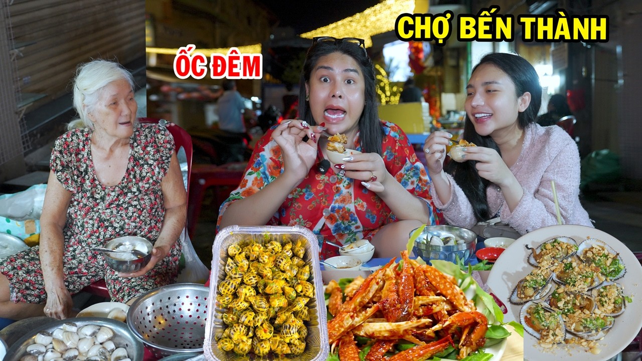 DIVA Cát Thy và Bội Nhi đi ăn ốc đêm chợ Bến Thành - Ẩm thực Cha Rồng