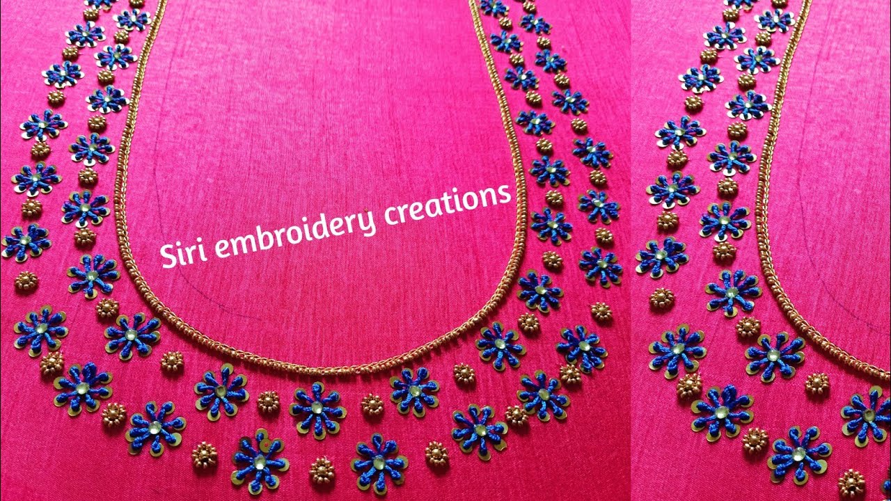 Hand work designer blouse || Lavang stitch || Long french knots ||Hand embroidery.