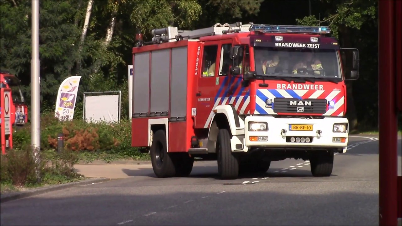Prio 1 brandweer Soest, Zeist, en Amersfoort met spoed naar verschillende meldingen.