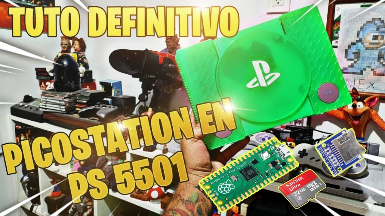 JUEGOS desde una MICRO SD en PLAYSTATION 5501 con PICOSTATION #raspberry #sd #mods #playstation 
