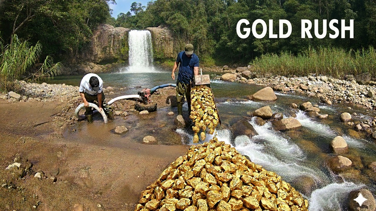 🔥 Real Gold Rush Hidden Beneath the River – Life-Changing Discovery! #gold