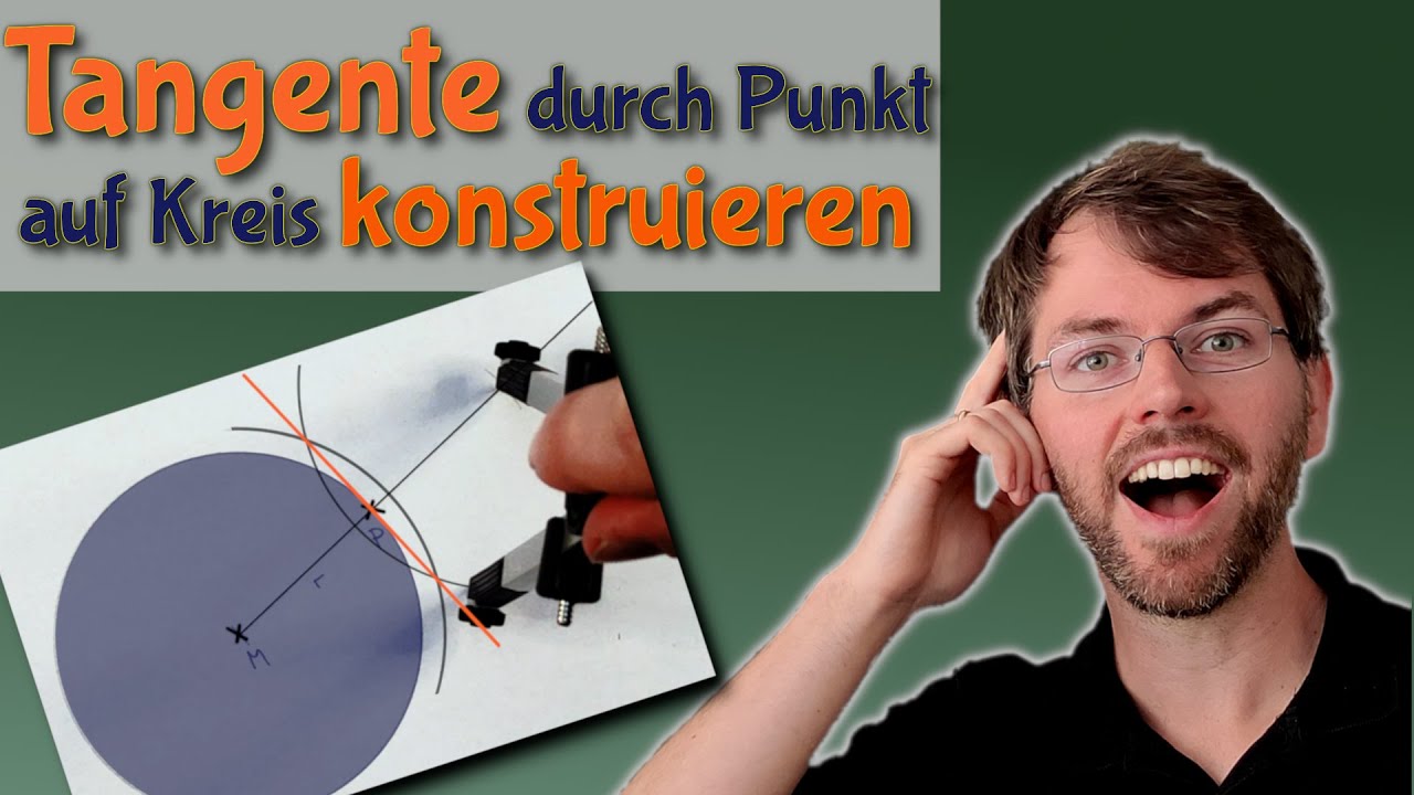 Tangente durch Punkt auf Kreis konstruieren | mit Zirkel und Lineal