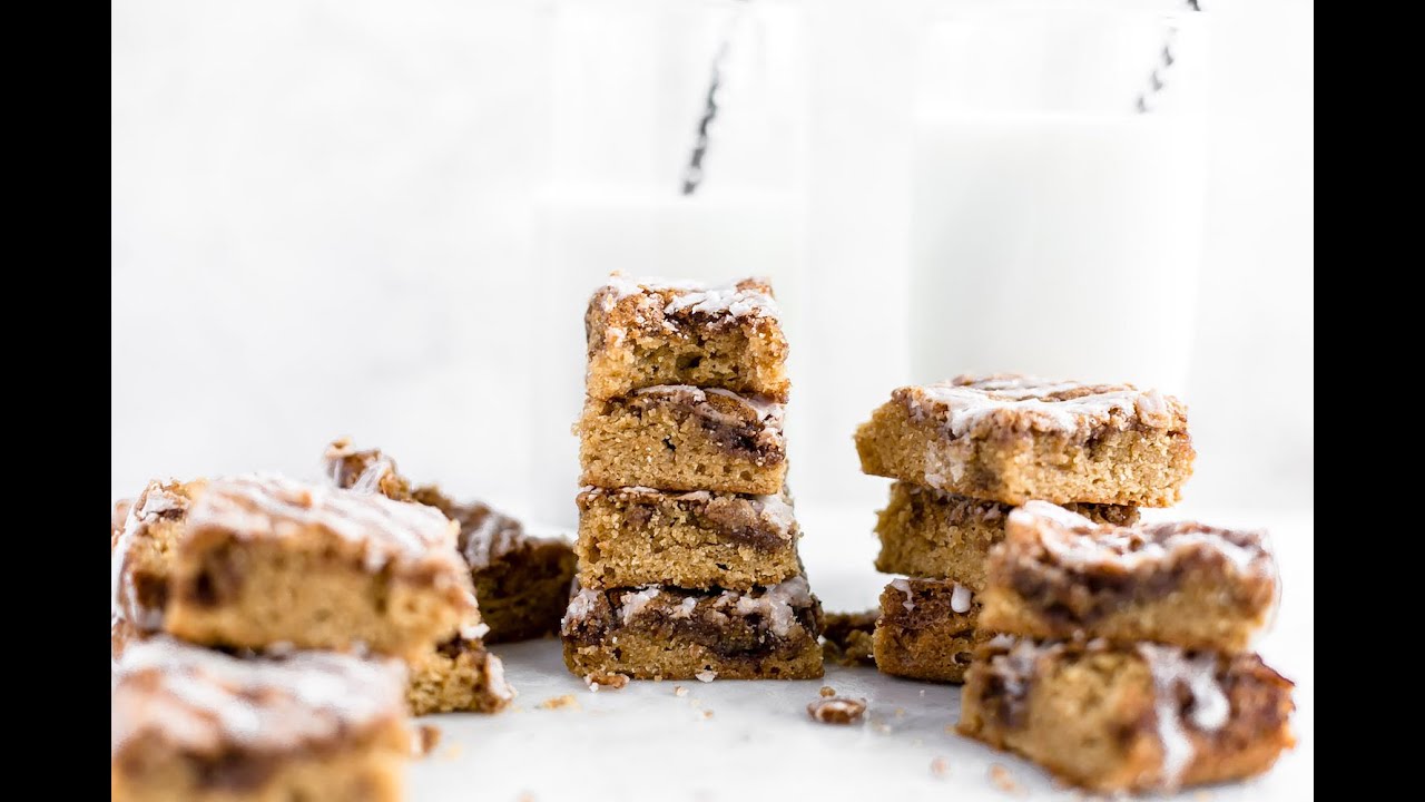 Cinnamon Roll Blondies | Truffles and Trends