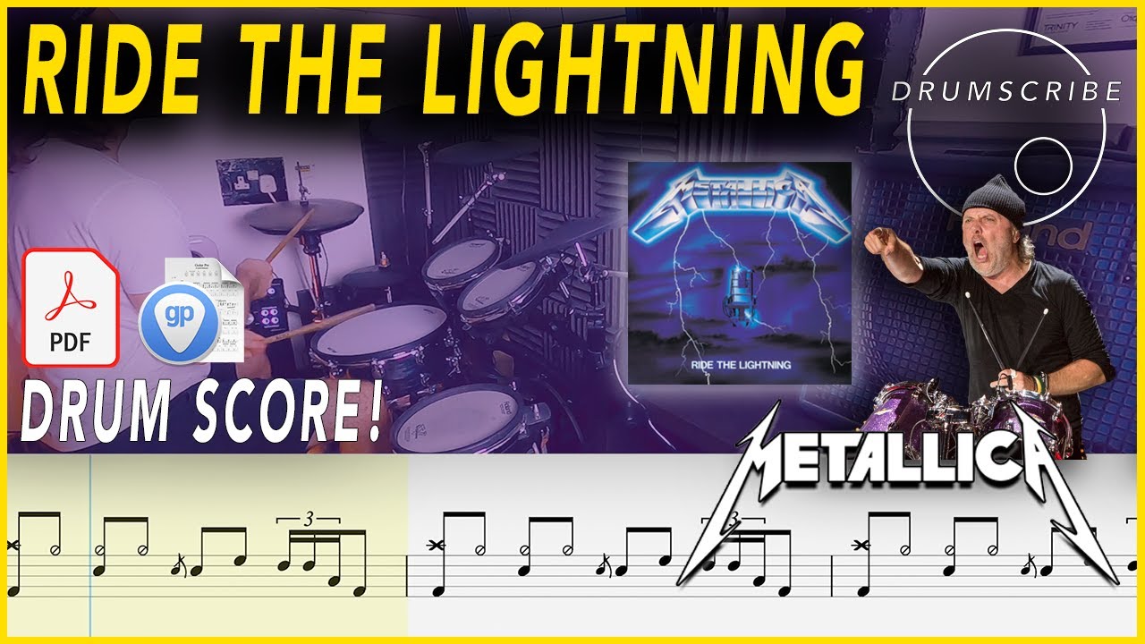 Ride The Lightning - Metallica | DRUM SCORE Sheet Music | #151 DRUMSCRIBE