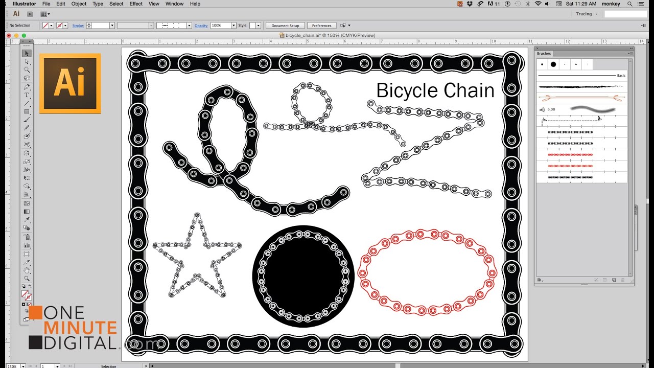 Make a Bicycle Chain Brush in Illustrator