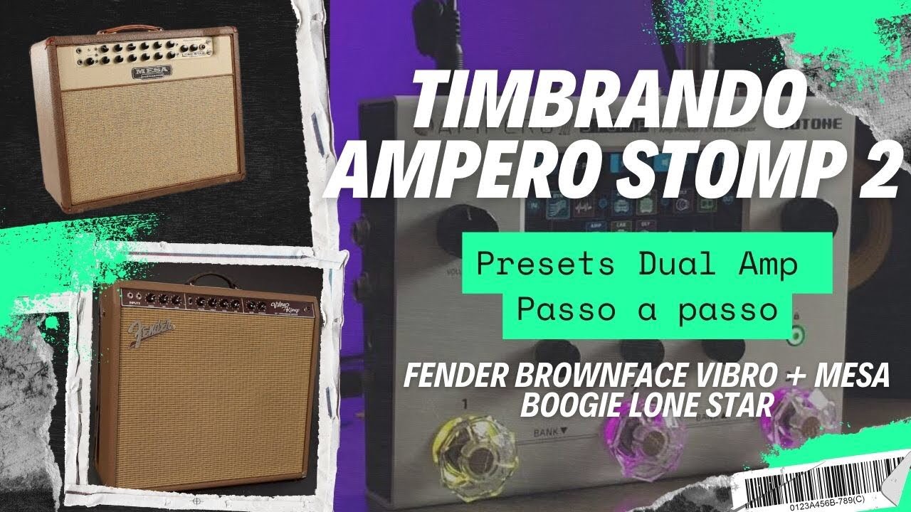 Timbrando a Hotone Ampero Stomp 2/ Preset Dual Amp passo a passo/ Preset free
