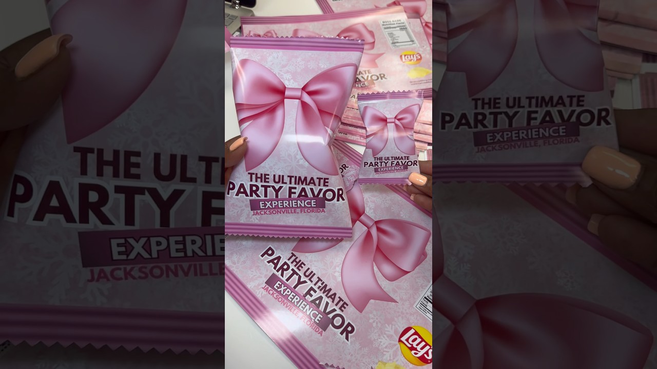 Custom Christmas Chip Bags ✨ Canvas Bling Party Favors 🎉 #partystuff