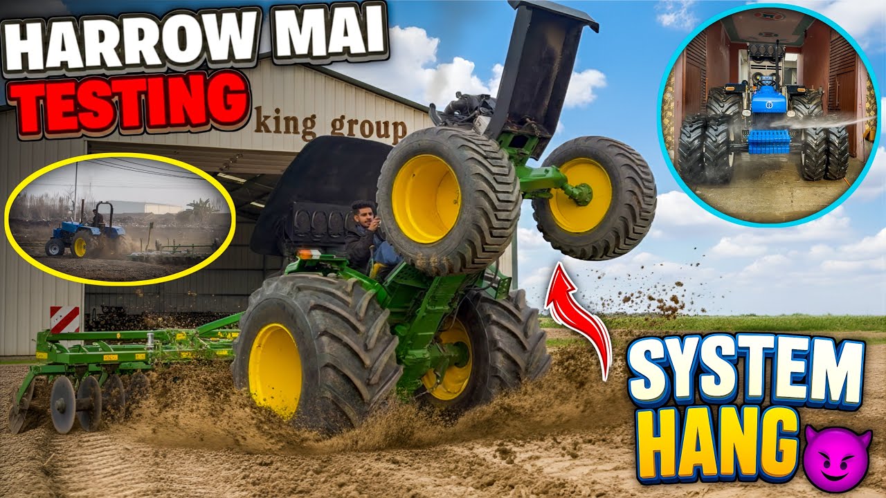 😳Finally आज़ bulldozed में डबले tyre 🛞 डाल दिया || Sonalika rx harrow testing system hang 
