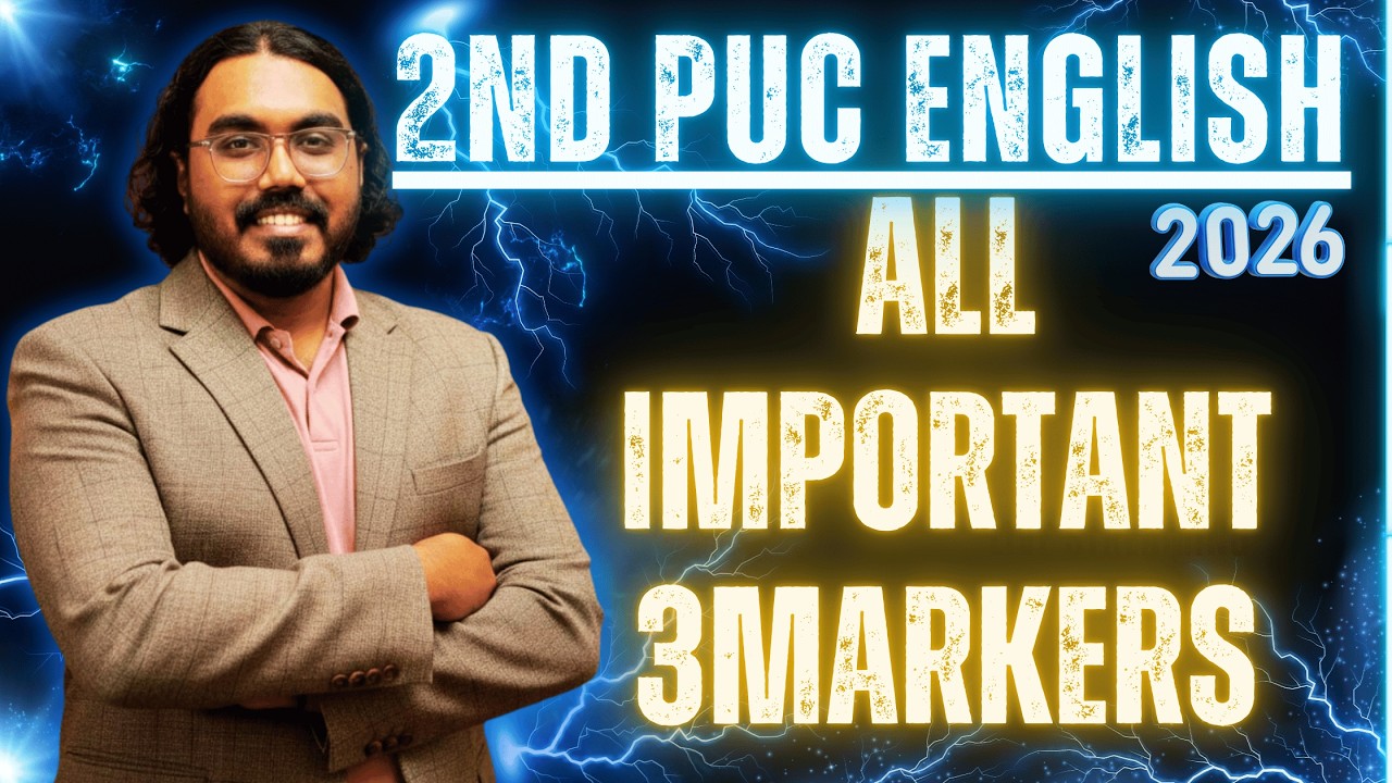 🔥 2nd PUC English 2026 | All Important 3-Mark Questions Explained | Score High Easily!