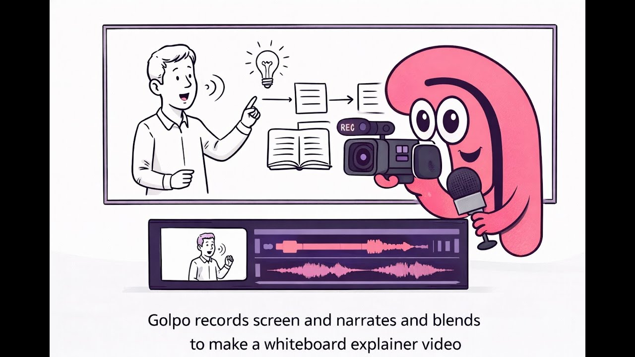 On Golpo AI tool you can record screen and have AI narrate it without you saying a word
