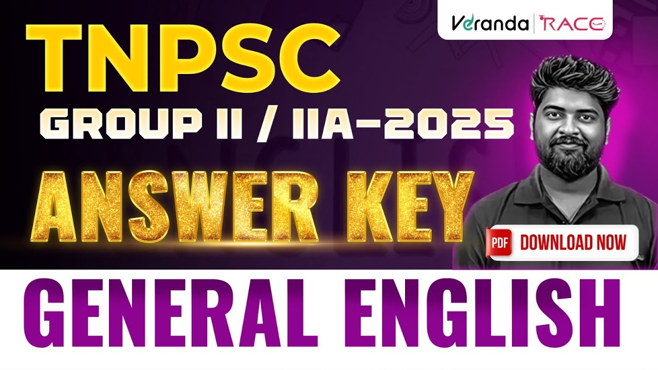 TNPSC GROUP 2 2A 2025 | ANSWER KEY | GENERAL ENGLISH | BY NIRMAL SIR