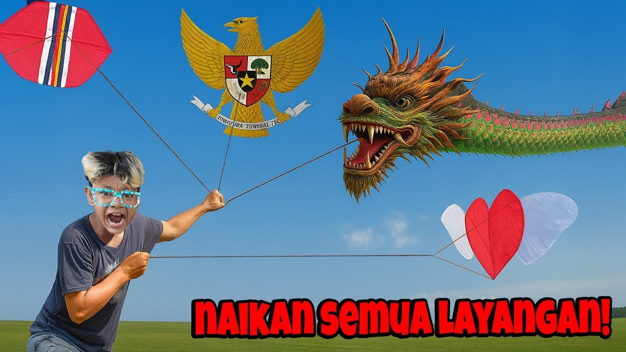 NAIKIN SEMUA LAYANGAN JUMBO SEKALIGUS!!! BOCIL SAMPAI TERBANG