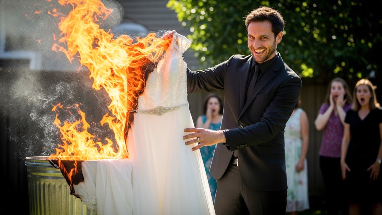 He Burned His Wife’s Wedding Dress After Kicking Her Out — He Freezes When the Ashes Reveal a $1B...