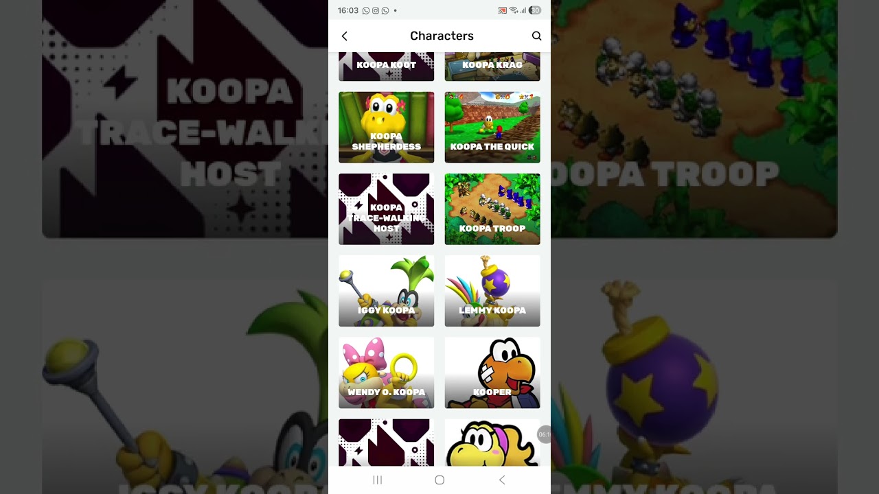 Todos os personagens do super mario
