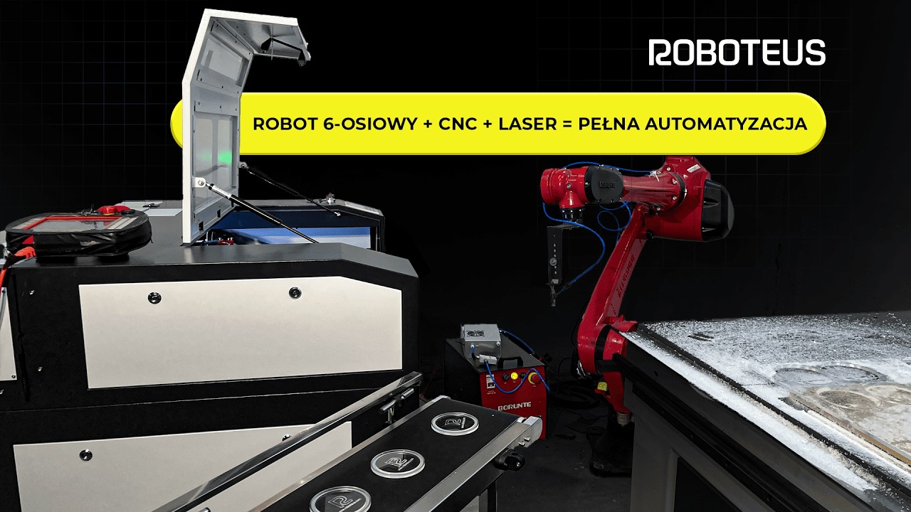 Automatyzacja 4.0: Współpraca Frezarki CNC, Robota i Lasera w procesie obróbki Plexi