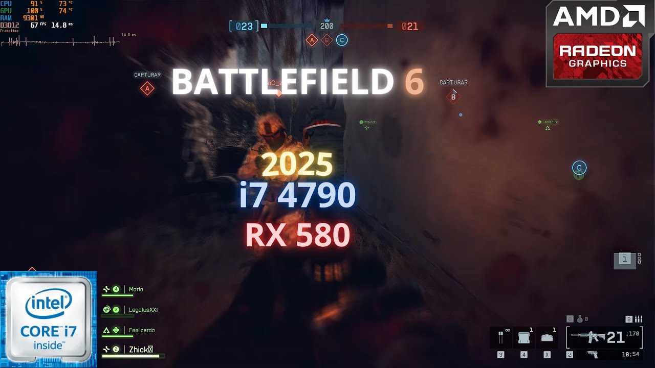 BATTLEFIELD 6 : i7 4790 RX 580