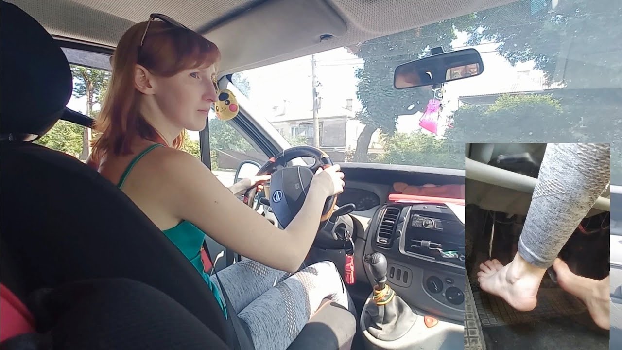 Barefoot driving 🦶 ASMR Video 🧘‍♀️ WOMAN DRIVING MANUAL CAR 🎀 Countryside driving sounds 🔉