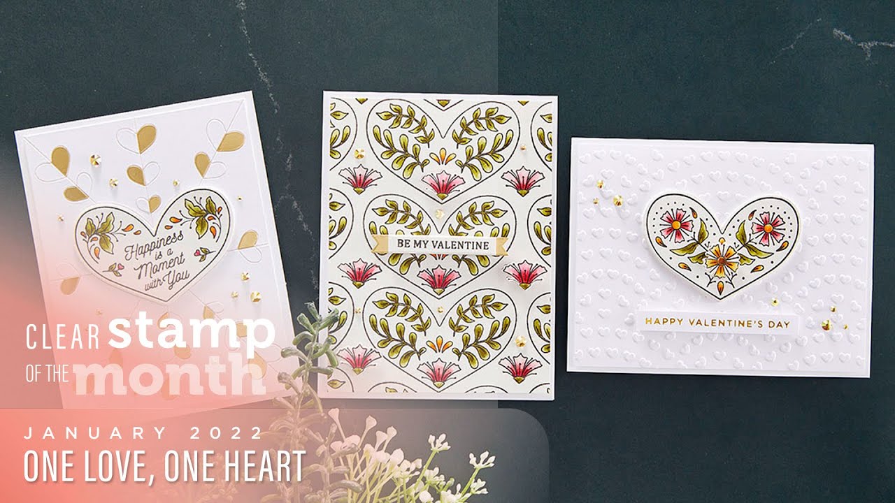 Spellbinders January 2022 Clear Stamp + Die of the Month &ndash; One Love, One Heart