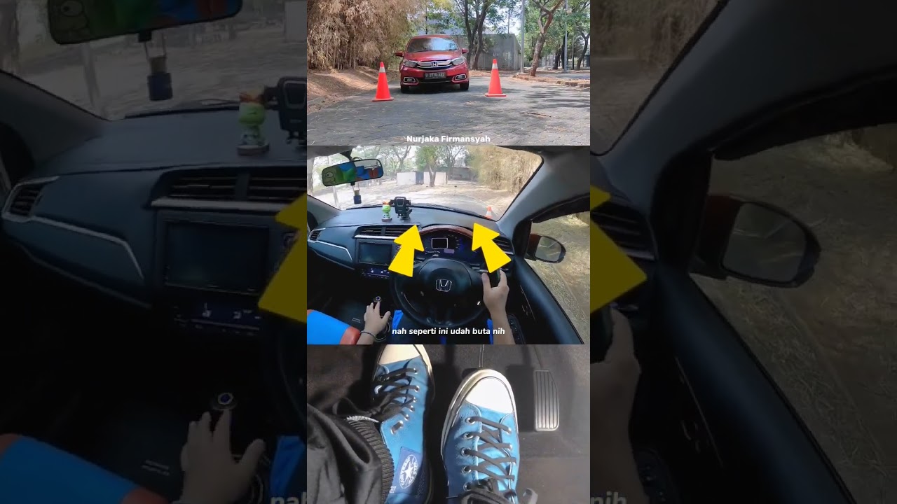 Cara ampuh melatih feeling bodi kiri kanan mobil - Tutorial nyetir mobil manual #shorts