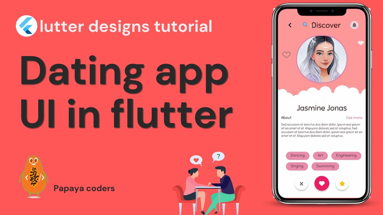 How to make Dating app ui design in flutter 2022 | Create flutter dating app animated ui tutorial