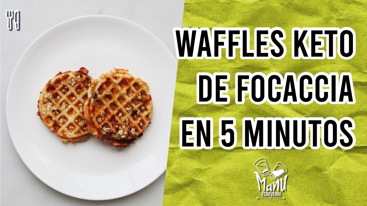 🍞 WAFFLES KETO DE FOCACCIA EN 5 MINUTOS | PAN SIN GLUTEN KETO FOCACCIA BREAD | Manu Echeverri