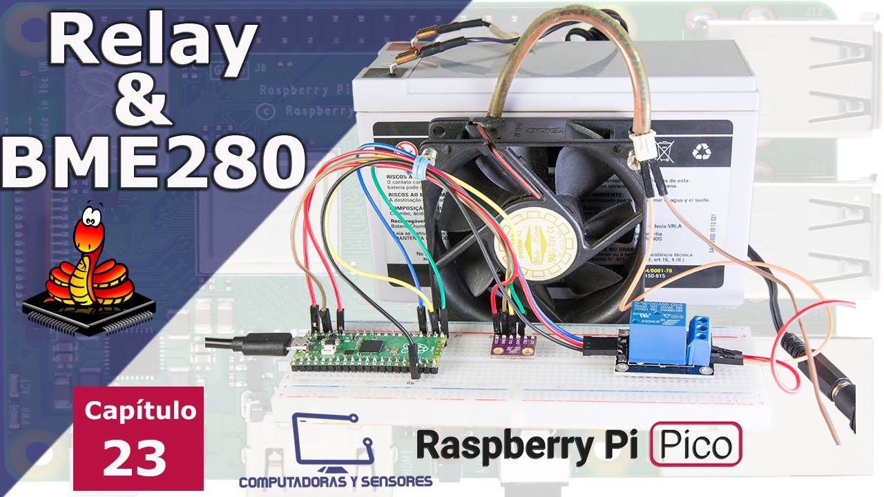 Accionando ventilador 12 V  mediante Relé con Raspberry Pi Pico y mediciones con sensor BME280