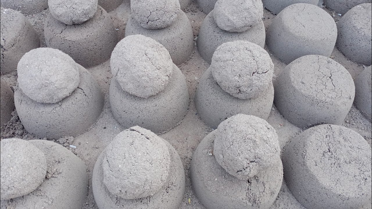 ASMR: Happy Birthday 🎂🎉@MANO ❤️  Reuse Cement Dry Water Crumbling in Clay pot #asmr #asmrsand