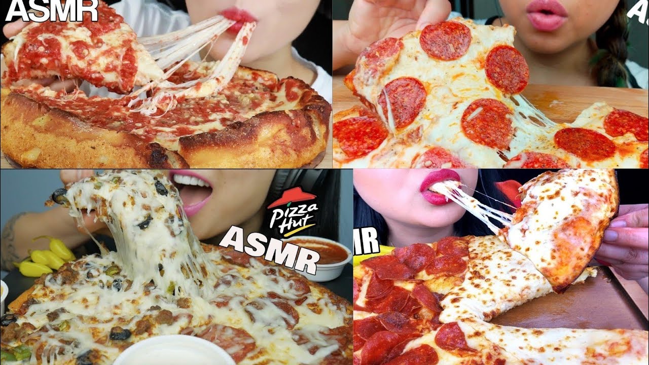 CHEESY PIZZA EATING 🍕ASMR COMPILATION