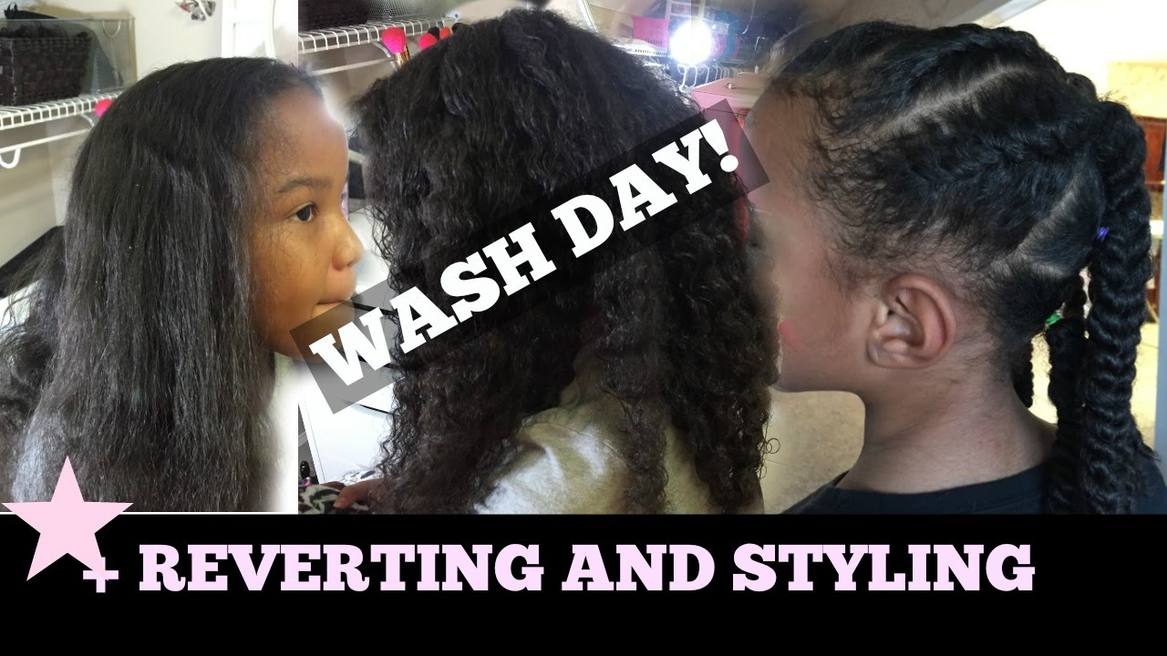 WASH DAY for kids! reverting back to curly and styling for school