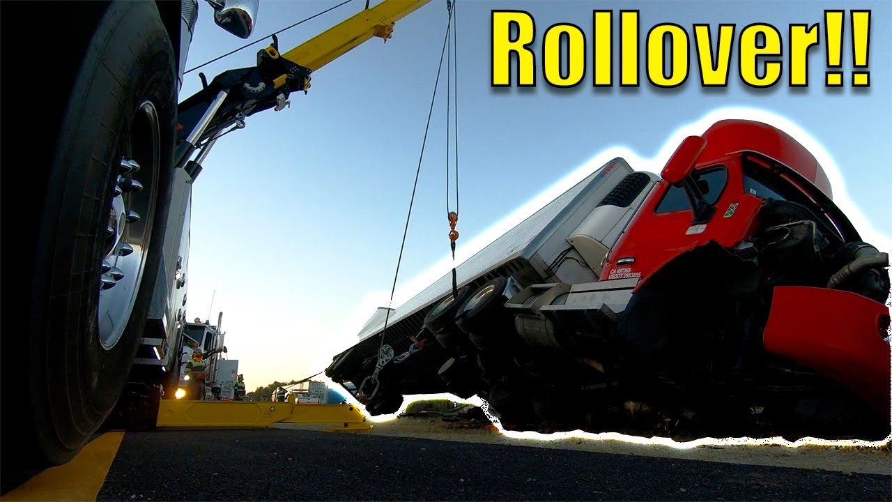 Semi Needs A Helping Hand! Tractor Trailer Rollover!
