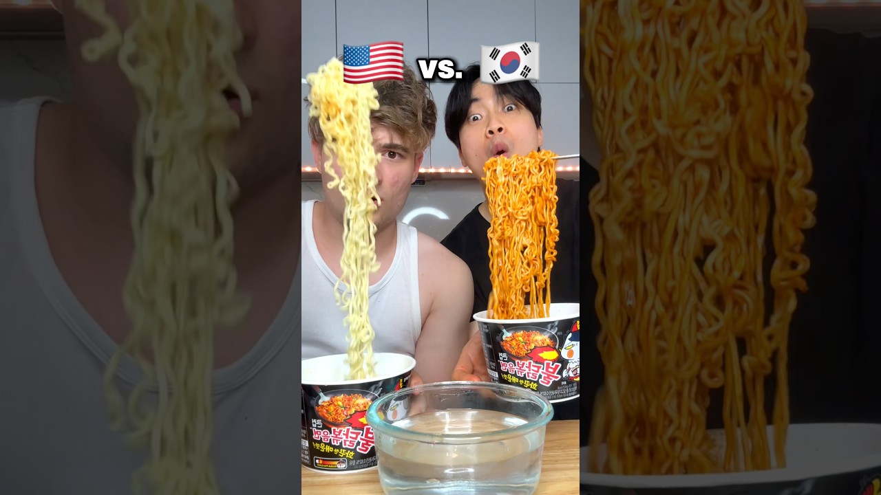 &Eacute;tats-Unis contre COR&Eacute;E Buldak Ramen💀💀