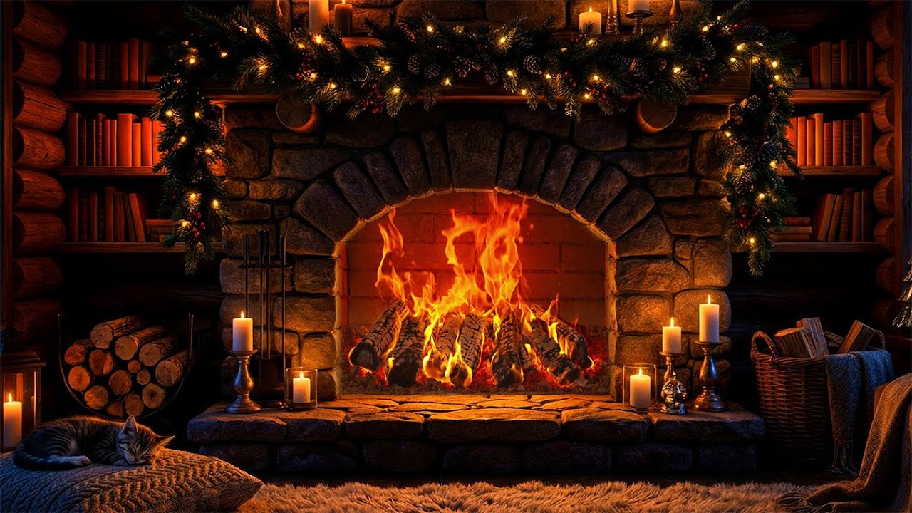 You Enjoy a Peaceful Winter Night 🔥✨ Cozy Fireplace Ambience