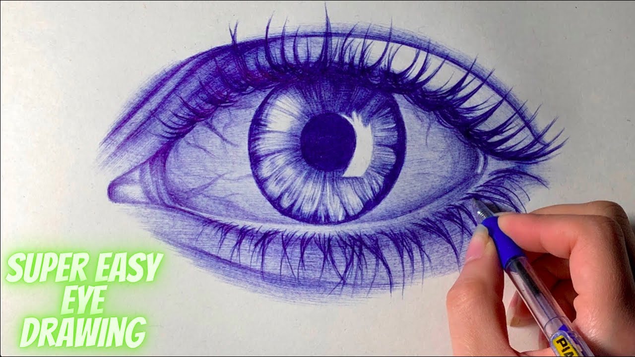 Realistic eye drawing with pen | Eye drawing | Basic drawing | Realistic art