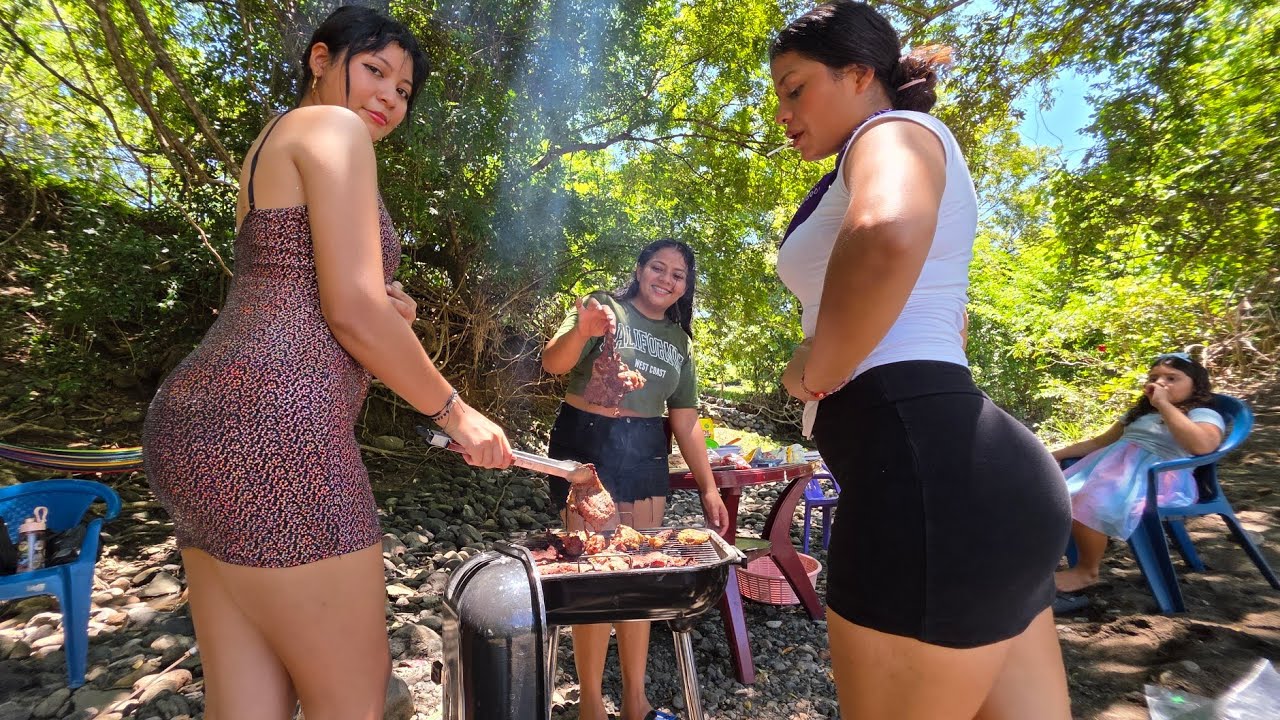 😱🔴Gran asada de carne a la orilla del río/CHICAS SALVADOREÑAS 🇸🇻 