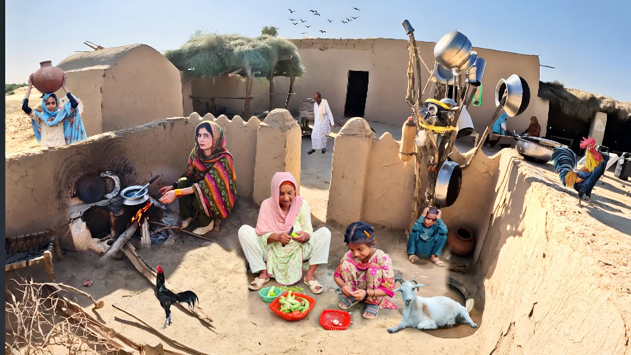 Village Women Evening Routine | in Pakistan Desert | Village Life In Pakistan Desert Village Food