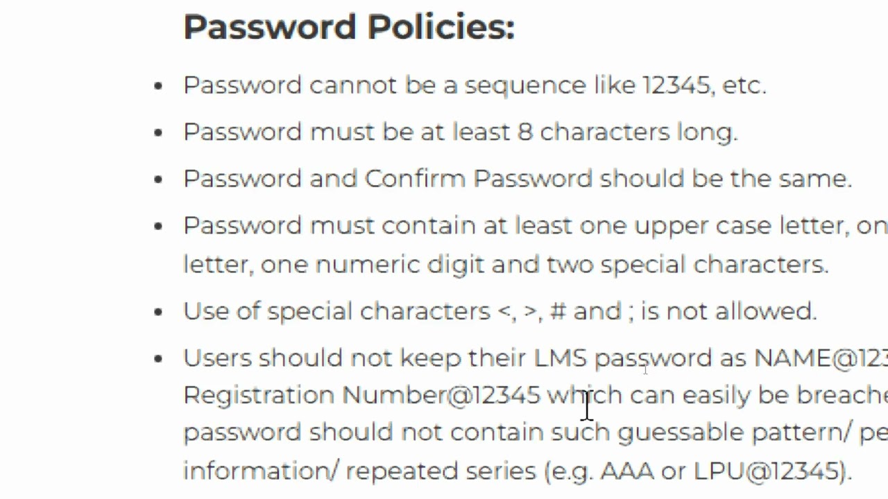 How to reset LPU eConnect Login Password