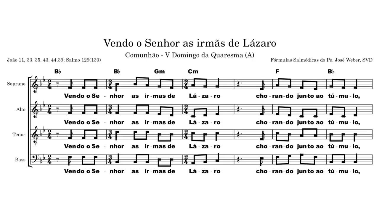 Vendo o Senhor as irmãs de Lázaro Comunhão - V Domingo da Quaresma (A) João 11; Salmo 129(130)