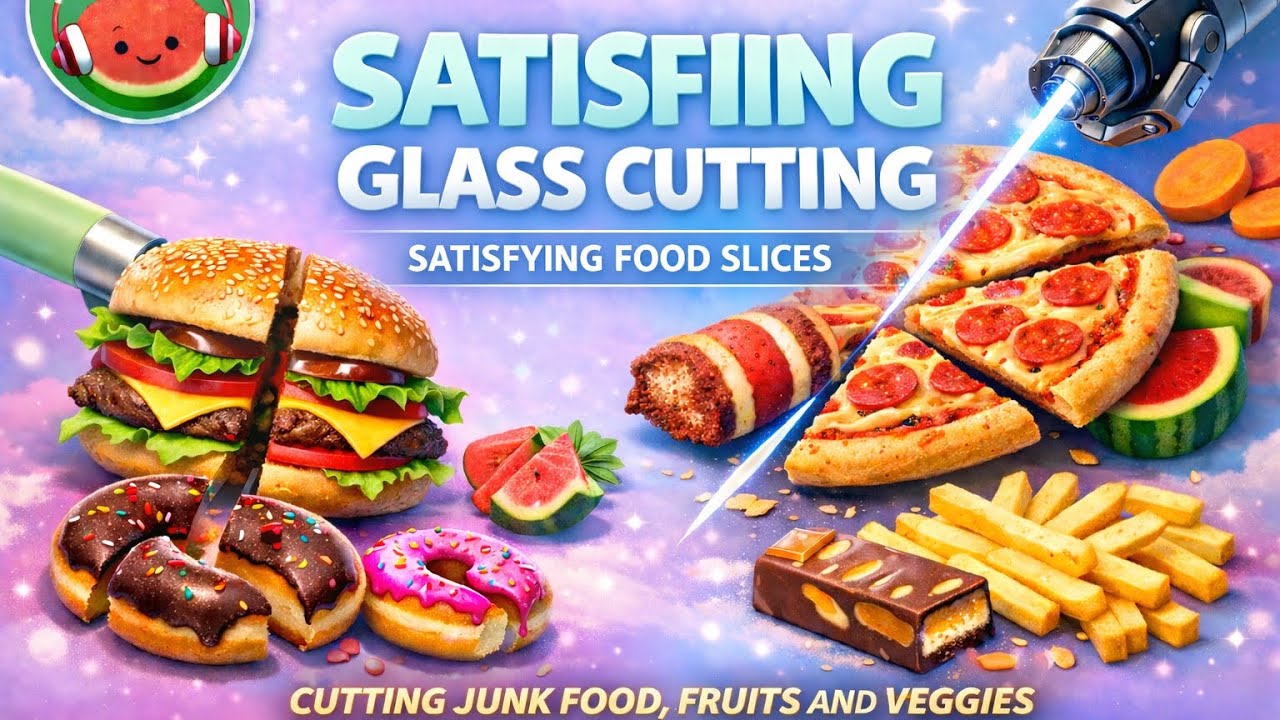  Most Satisfying ASMR Glass Food Cutting 🍕🍩🍓 | Junk Food, Fruits & Veggies ASMR