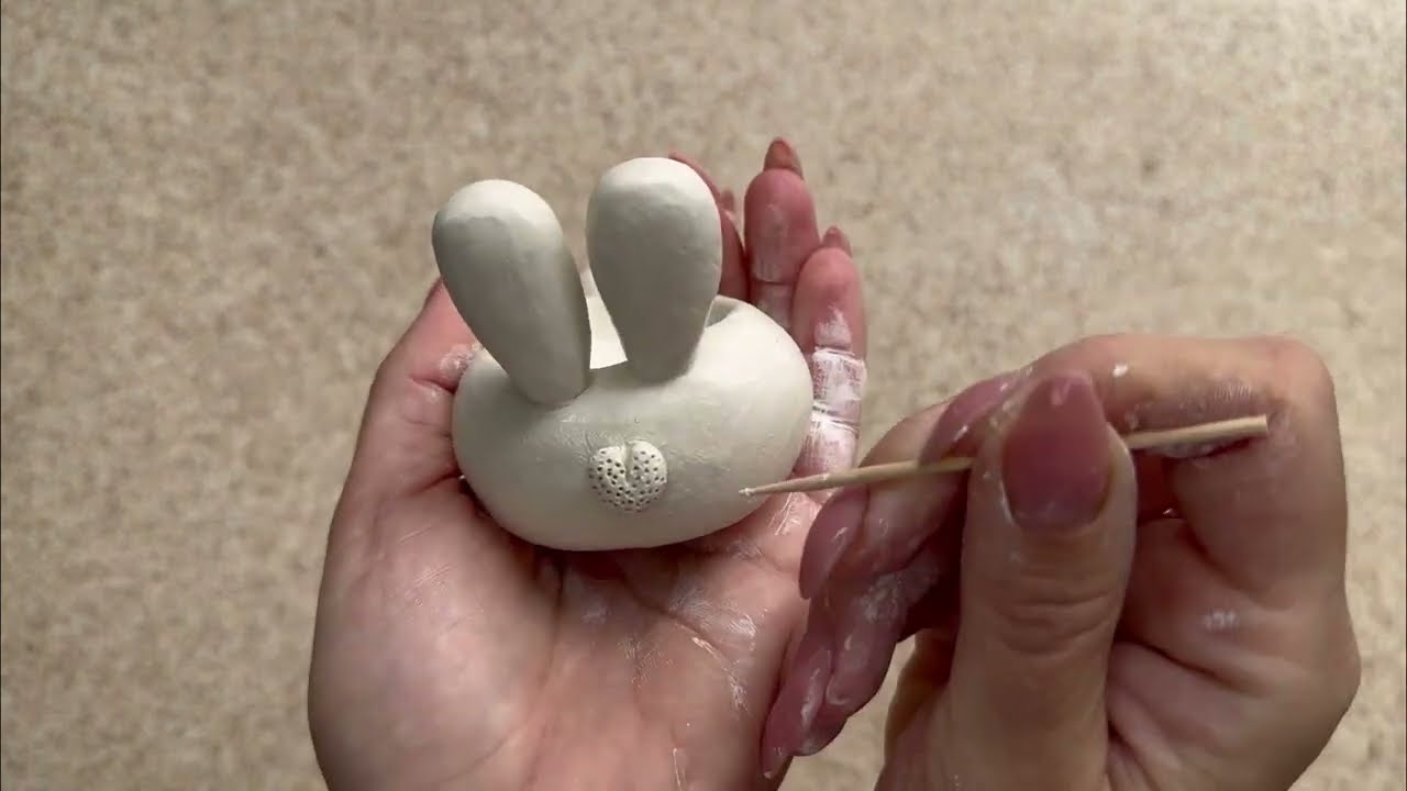 DIY Air Dry Clay Easter Bunny Egg Cups | Easy Way To Make Table Decor For Easter