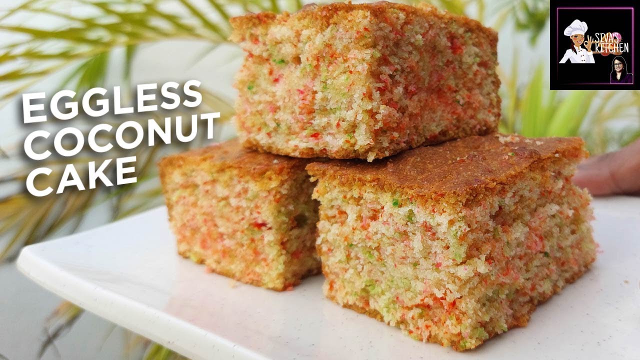 EGGLESS COCONUT CAKE   new year first video KEK HUJAN PANAS