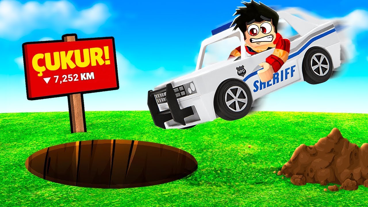 ARABA İLE SONSUZ ÇUKURA ATLIYORUZ! 😨 Roblox Drive into a big hole