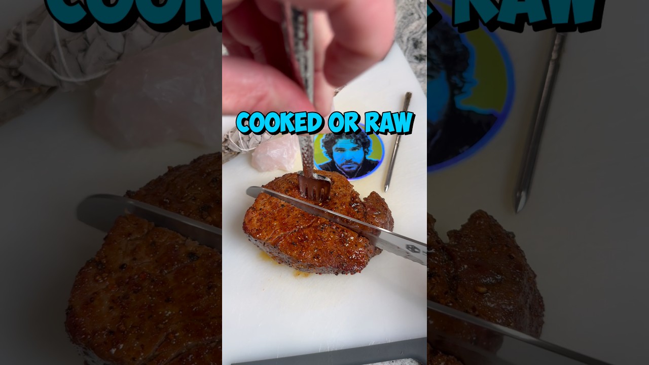 Steak Cooked or Raw 😳 #meat #food #fallintoshorts